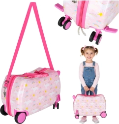Valise cabine pour enfant avec motif licorne et siège