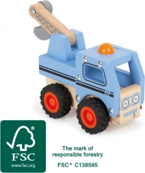 Wooden tow truck small foot with movable crane