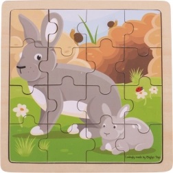 Bigjigs Toys puzzel konijn met konijntje