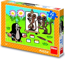 Mol als schilder kinder puzzel Dino 24 stukjes