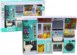 Badeværelsessæt til børn 4-i-1 – bruser, toilet, vaskemaskine og tilbehør