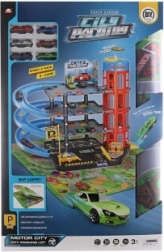 Grande garage in plastica con tappeto e macchinine