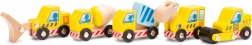 Zestaw drewnianych pojazdów budowlanych dla dzieci