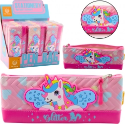 Astuccio scolastico con unicorno rosa 20 x 8,5 cm