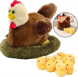Plush Hen with Chicks and Nest