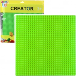 Pannello di costruzione per mattoncini verde 25,5x25,5 cm