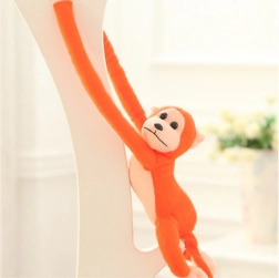 Plush monkey with sound, orange 80 cm