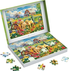 Puzzle EUROGRAPHICS Connecting Pieces cuccioli in primavera 48 pezzi