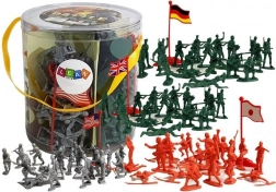 Set of Plastic Toy Soldiers, 100 Pieces with Flags