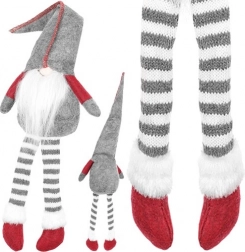 Zittende kabouter textiele decoratie 50 cm – Grijs