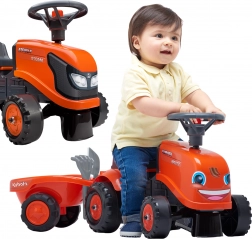 ride-on tractor KUBOTA with trailer and accessories for children from 1 year – FALK