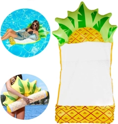 Amaca galleggiante gonfiabile ad acqua a forma di ananas con rete in nylon per piscina e spiaggia