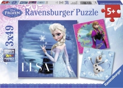 Ravensburger puzzle Snježna kraljica: Elsa, Anna i Olaf 3×49 dijelova