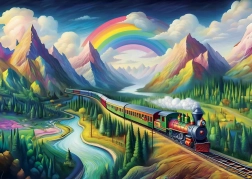 Rainbow Train Puzzle 260 pieces