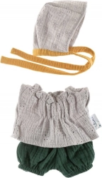 Súprava s čiapočkou pre bábiky 21cm sivá čipka