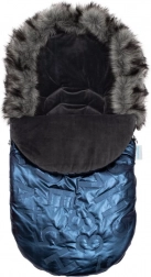 Luxury winter footmuff with faux fur New Baby blue