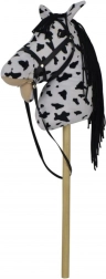 Plush Hobby Horse with Sound, 70 cm, Black-and-White (Appaloosa)