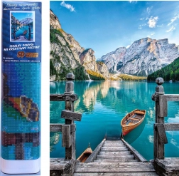 Pittura di diamanti Lago di montagna 30x40cm