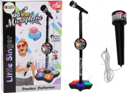 Mikrofon s stojalom za otroke Nastavljiv črn