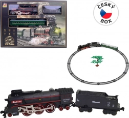 Train Set with Battery-Powered Steam Locomotive with Light and Sound