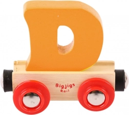 Bigjigs Rail wooden train with letter D