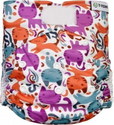 T-TOMI Couche culotte AIO - set de change à velcro Chats