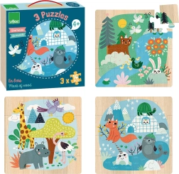 Wooden Puzzle World Animals