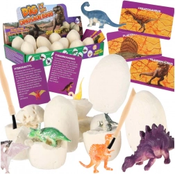 Set archéologique œufs de dinosaures – fouilles avec figurines, 12 œufs