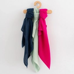 Pamučne šarene pelene za djevojčice 70 × 80 cm, 3 kom New Baby