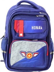 Szkolny plecak z naszywką i pasem piersiowym niebieski 20 l