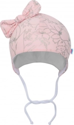 NEW BABY NUNU pink cotton baby hat with bow