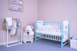 New Baby Elsa Zebra Baby Cot white/mint