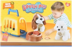 Plush puppy with carrier and accessories