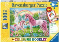 Puzzle Magical Unicorns XXL 100 Pieces + Coloring Book RAVENSBURGER