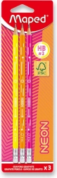 Set of Graphite Pencils Maped Neon 3 pcs