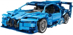RC-controlled sports car building kit, 523 pieces, blue