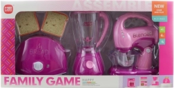 Kids' kitchen appliance set – pink toaster, blender and mixer