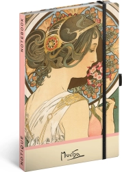 Notique notebook Alfons Mucha – Primrose, dotted 13 × 21 cm