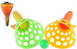 Plastic Catch Ball Game – set of 2 baskets and 3 balls, 19 cm in mesh