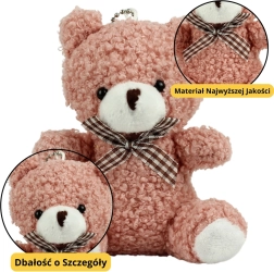 Ružový plyšový prívesok Medvedík 8 cm