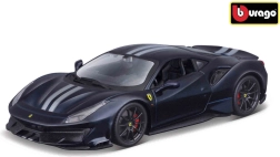 Ferrari TOP 488 Pista bleu avec bande argentée 1:24 modèle Bburago