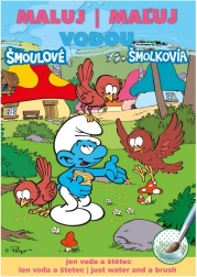 Omalovánky maluj vodou A5 – Šmoulové 15 × 21 cm