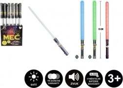 Svjetlosni mač sa zvukom i svjetlom, 73 cm, plastika, 3× AAA, 3 boje