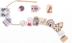 Cubika Pastel snøresaga – træ-perlesæt