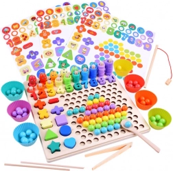 Wooden Educational Set for Learning Counting and Shapes