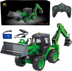 Green RC Excavator Loader Huina 1:14