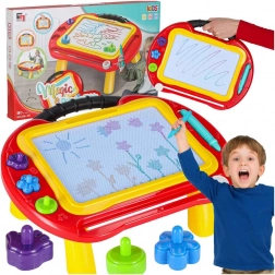 Magnetna risalna tabla 2v1 z izbrisnikom, mizico in žigi