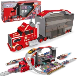 Woopie gasilski tovornjak z garažo in dirkalno progo