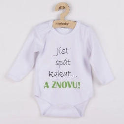 Otroško bodi z dolgimi rokavi New Baby – jesti, spati, kakati… in znova!