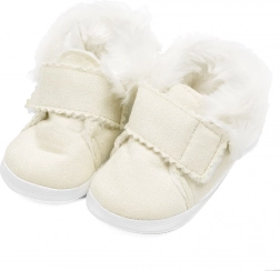 Baby winterslofjes van suède NEW BABY, beige, 0–3 maanden